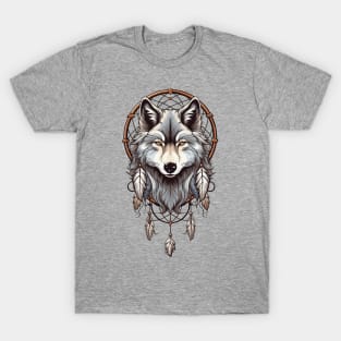 Wolf Head Dream Catcher 7 T-Shirt